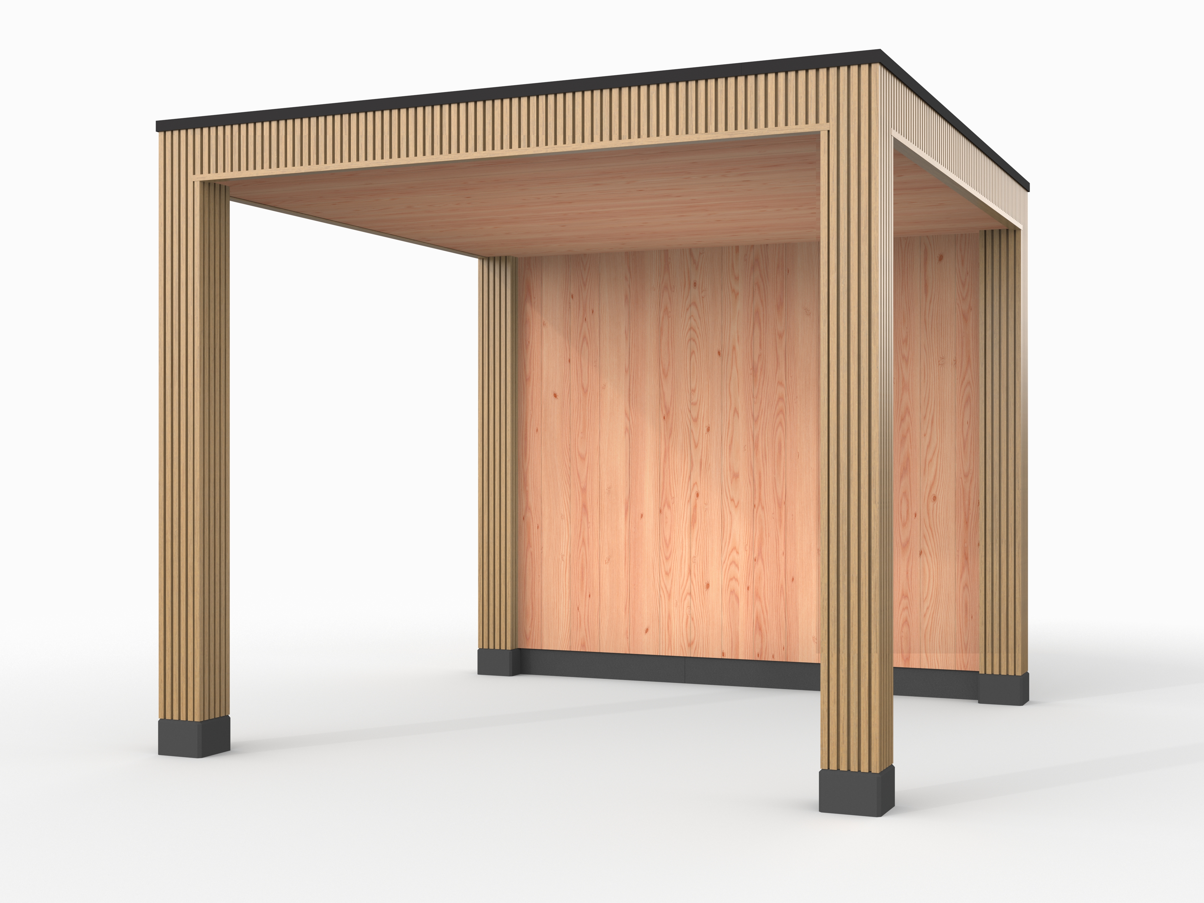 Douglas overkapping, 300 x 300, met achterwand, Westwood Rhombus Red Cedar - Afbeelding 1